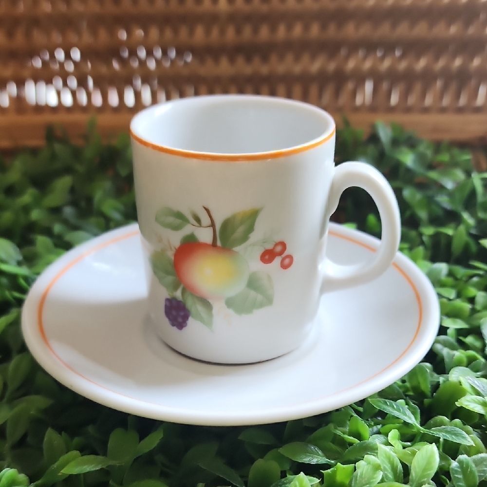 Porcelana Veracruz Demitasse Teacup & Saucer Made In Brazil